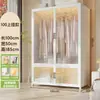 Guarda-Roupa Simples Quarto Casa Aluguel Montagem Metal Estrutura Totalmente Aço Novo Guarda-Roupa Armário de Armazenamento para Apartamento Pequeno