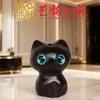 Figura de Gato Autoconfiado de Sándalo Verde, Adorno Creativo de Gato de Sándalo Negro, Decoración Sencilla para Escritorio del Hogar