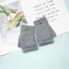 Guantes de otoño e invierno de punto con tapa abatible y forro de pelo de visón, guantes de punto suaves y cálidos con dedos descubiertos para el invierno