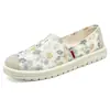 Sapatos para Mulheres, Sapatos Rasos Femininos Cruzados de Verão, Sapatos Casuais Macios de Poliuretano Respiráveis, Tênis de Lona da Moda Estilo Coreano