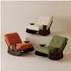 Sillón Mecedora de Madera Maciza, Reclinable Ajustable, Silla Retro de Ocio para Balcón en Casa, Adecuado para Dormir y Recostarse, Sillón Sofá para Sala de Estar