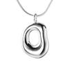 Collar de Plata de Ley 925 Recorte Asimétrico Ovalado Cadena de Hueso de Serpiente para Mujer Joyería Versátil Simple de Donut Japonés y Coreano 1164g