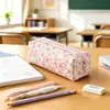 Estuche para Lápices Estudiante Estilo Nuevo Lazo Transfronterizo, Bolsa de Almacenamiento Pequeña Floral Simple, Organizador de Escritorio de Gran Capacidad para Papelería