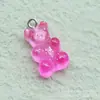 Urso Transparente Duas Cores Gradiente Glitter Resina Mini Urso g Chaveiro Brincos Colar diy Joias Pingente