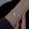 Pulsera elástica de cuentas redondas de estilo coreano, exquisita y elegante, con personalidad, para mujer, moda retro, hip-hop, con forma de corazón, cuadrada, joyería de tendencia