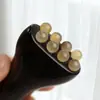 Mini Peine Masajeador de Botella con Cuentas Doradas y Cuernos de Ébano para Mujeres, Peine Pequeño Portátil Personalizable