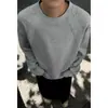 Estilo Nuevo Primavera/Otoño 2026 Algodón Hua 270g Camiseta de Manga Larga para Hombre Holgada de Peso Pesado Color Sólido Versátil Sudadera de Cuello Redondo