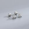 Pendientes de plata de ley S925 con forma de cruz de planeta con incrustaciones de diamantes, con pasador de rosca, joyería de verano de alta calidad sin orificio para la oreja.