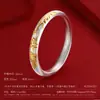 Pulsera de Plata de Ley Chapada en Oro con Peces Koi Jugando con Lotos para Mujer, Pulsera Trasera de Pez Loto de Plata Pura 9999, Regalo del Día de la Madre para Mamá