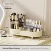 Organizador de Maquiagem com Rotação Livre, Compartimento de Grande Capacidade Caixa de Armazenamento de Cosméticos, Suporte Multifuncional para Armazenamento de Papelaria de Mesa, Combinação de Organizador de Skincare para Bancada à Prova d'Água e Resistente a Arranhões em PET
