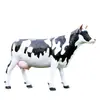 Escultura de vaca de simulación de plástico reforzado con fibra de vidrio para decoración de exteriores en patios de centros comerciales comunitarios, parques, granjas y jardines