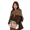 Xale Triangular Dupla Face Duas Cores Retro Coreano Cachecol de Inverno Quente Simples Versátil Peça de Roupa Externa Cachecol Aquecedor de Pescoço Feminino