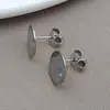 Aço Inoxidável com Plug de Ouvido Galvanoplastia Cor Dourado/Aço Disco Redondo com Furo Brinco Stud Brinco Acessórios para Joias DIY Feitos à Mão