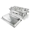 Estufa de Acero Inoxidable Rectangular Plegable para Aislamiento de Alcohol Calentamiento Calentador de Comida para Buffet de Amazon Transfronterizo
