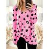 Deseo Amazon eBay 2019 otoño e invierno nueva camiseta de manga larga con cuello en V para mujer abrigo de talla grande