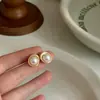 Pendientes de Plata de Ley S925 con Perlas Irregulares Geométricas, Pendientes de Perlas de Agua Dulce Irregulares de Lujo Ligero y Exquisitos con un Toque de Alta Gama