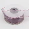 Fita de Renda de Seda Brilhante com Borda de 2,5cm, Fita Ondulada, Fita de Chiffon, Acessórios para Presente DIY, Fita Floral