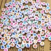 Venda Direta da Fábrica Acessórios para Joias DIY Contas com Alfabeto Inglês Material para Miçangas Artesanais Contas Acrílicas Digitais 100 Peças