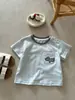2026 Nuevo Estilo de Verano para Bebé Camiseta de Algodón Transpirable Delgada de Manga Corta con Dibujos de Cachorros para Niños de 1 Año, Versátil