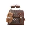 Bolso de mano cuadrado pequeño, moderno y dulce, transfronterizo para mujer, nueva colección otoño 2026, bolso de hombro de lunares y bloques de color, mochila versátil