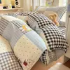 Nuevo juego de ropa de cama de algodón modelo 2026 para dormitorios universitarios, sábana y funda de edredón de algodón puro para cama individual en dormitorio
