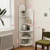 Estantería de almacenamiento de suelo para rincón, estante de almacenamiento para esquina de sala de estar, estantería triangular, mueble de esquina para dormitorio, mueble de esquina de pared multicapa