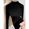 Top de punto base con cuello medio alto de encaje Guangzhou Otoño/Invierno Ropa interior Adelgazante Suave y pegajoso Cálido Top moderno