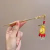 Elegante Pasador de Flor con Borla Estilo Chino para Mujer, Accesorio Retro para el Cabello para Hanfu y Cheongsam, Pasador de Alta Gama para la Parte Posterior de la Cabeza