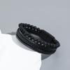 Pulsera Amazon para Hombre Hecha a Mano Pulsera Tejida para Hombre de Obsidiana Natural Pulsera Pulsera con Cuentas Pulsera al por Mayor