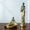 Figura Africana Retrô Estatueta de Mulher Negra Decoração de Casa Sala de Estar Armário de Vinho Gabinete de TV Hall de Entrada Artesanato em Resina