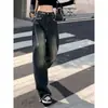 Jeans de Cintura Alta Pierna Ancha para Mujer 2024 Nuevas Explosiones Chica con Sobrepeso Talla Grande Pantalones Ajustados Sueltos Rectos de Pierna Ancha