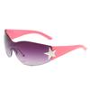 Nuevas Gafas de Sol Europeas y Americanas Y2K Milenio Chica Popular Sin Marco Pentagrama Una Pieza Estilo Aviador Protector Solar Gafas de Sol para Mujer
