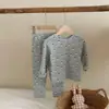 Conjunto Coreano de Ropa de Casa para Niños Otoño e Invierno, Ropa Interior Térmica, Pijama, Tejido Cepillado, Clase A, Defectos Menores por Defecto, Sin Devoluciones ni Cambios
