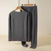 Ropa interior térmica sin costuras para hombre, engrosada, forrada de polar, a prueba de frío, de terciopelo, pijama talla grande, ropa de otoño, traje de pantalones largos, otoño e invierno
