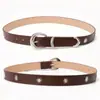 Cinturón de Moda Europeo y Americano con Hebilla de Rosca Juego de Tres Piezas Textura Plateada Decorativo Simple para Jeans Vestido Cinturón de Mujer