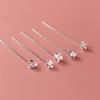 Nalan Plata s925 borla de un solo diamante línea para la oreja estilo coreano simple elegante alta gama nicho joyería para la oreja M02069