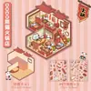Adesivos de paisagismo de descompressão de desenho animado, colagem de cena em miniatura criativa, colagem de paisagismo DIY, adesivos 3D tridimensionais para diário de mão