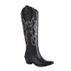 Botas altas de tacón grueso bordadas, botas de caballero estilo europeo y americano, botas vaqueras, talla grande 40-46, botas para mujer talla grande
