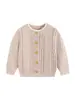 Nuevo Cárdigan de Punto para Niña Otoño Invierno 100% Algodón Puro Cárdigan de Punto para Bebé Niña Textura de Punto Trenzado Ropa para Bebé