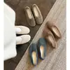 Zapatos Planos de Lana Bajos para Mujer Otoño Nuevo Estilo Coreano Punta Redonda Moño Suela Plana Cómoda Bajos Esponjosos