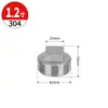 Tapón externo roscado de acero inoxidable 304/316L, tapón de cuatro esquinas, tapón ciego, tapa externa roscada para fontanería, conector, tapón de extremo, 1/2 pulgada