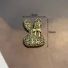 Lindo oso conejo de dibujos animados con diamantes completos accesorios de aleación retro amor accesorios para el cabello pendientes ropa DIY accesorios hechos a mano
