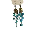 Pendientes Exóticos Vintage de Borlas Azul Lago Fluido Diseño de Nicho de Alta Gama Pendientes Bohemios para Mujer