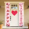 Decoración de Fiesta de Parejas Transfronteriza para el Día de San Valentín Cortina de Puerta Bandera Colgante para Porche Día de San Valentín Chino Romántico Venta al por Mayor