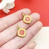 15 Amuleto Pingente de Bênção e Paz Dourado Fosco Antigo com Argola para Pendurar Pulseira de Cordão DIY Colar Acessórios de Joias