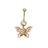 Anillo para Ombligo de Acero Inoxidable 316L, Piercing para Ombligo Hoja de Arce Dorada, Botón para Ombligo en Forma de Corazón, Anillo para Ombligo Lirio del Valle, Piercing para Ombligo, Botón para Ombligo