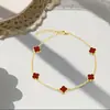 Pulsera de acero de titanio de 7 mm con trébol de cuatro hojas liso, pulsera versátil de lujo japonesa y coreana, impermeable y resistente al sudor, no se decolora, directo de fábrica