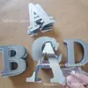 Adesivos de Parede Espelhados em Acrílico com Letras em Inglês 15cm 26 Letras em Inglês Quarto de Estudante Loja de Chá com Leite Restaurante Personalizado DIY