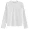 Nova Roupa Feminina de Outono Camiseta Básica de Manga Longa com Ombro Normal Modelagem Justa Cor Sólida para Passeio Casual Camada Base Top Emagrecedor