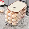 Caja de Almacenamiento de Huevos de Tres Capas, Nueva Caja de Conservación para Refrigerador de Cocina, Bandeja de Huevos Transparente Grande Multicapa, Caja de Huevos Tipo Cajón
